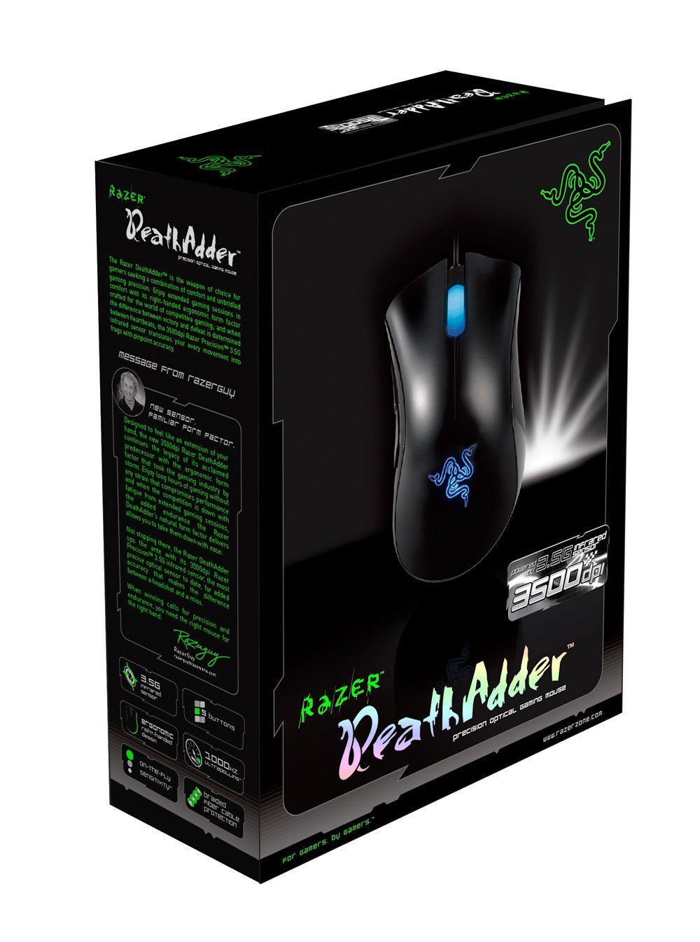 Razer DeathAdder 3500DPI Gaming Mouse Blue Right Hand 