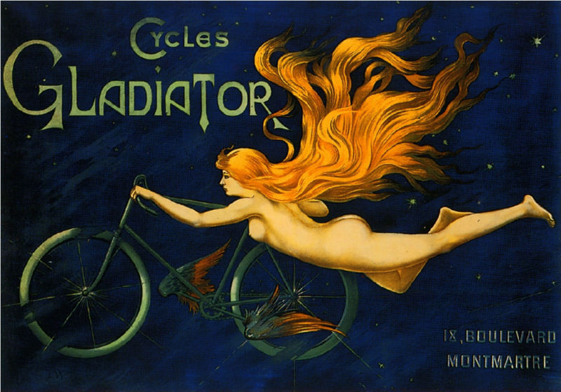 Cycles Gladiator Bicycle French European Vintage Advertisement Art Poster Print