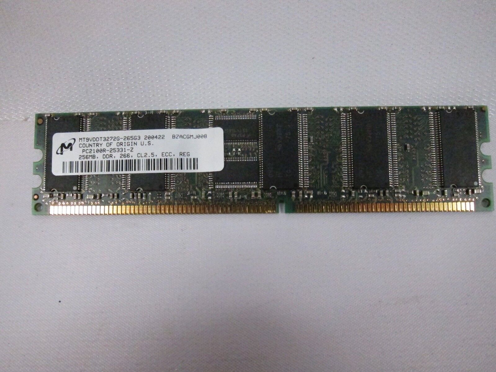 New Lot Of 2 Micron MT9VDDT3272G-265G3 256MB DDR PC2100 266MHZ CL2.5 RAM 