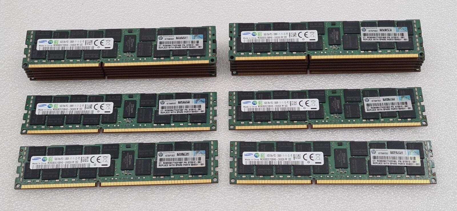 [LOT 16] SAMSUNG 16GB 2Rx4 PC3-12800R DDR3 M393B2G70BH0-CK0Q9 Server Memory RAM