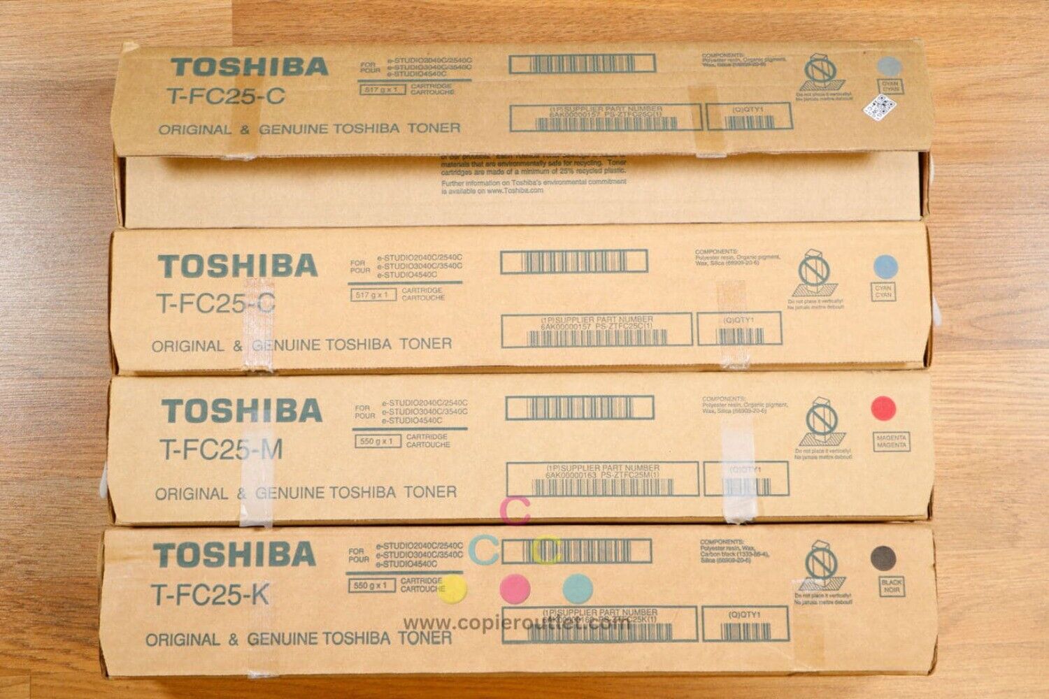 No Seal Genuine Toshiba T-FC25 CCMK Toner Carts eSTUDIO 2040C 2540C 3040C 4540C