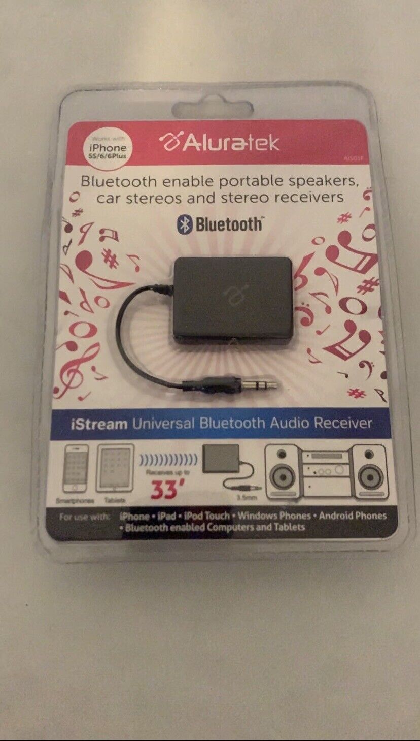 Aluratek iStream DockFree Bluetooth to Aux Audio Receiver (AIS01F)™