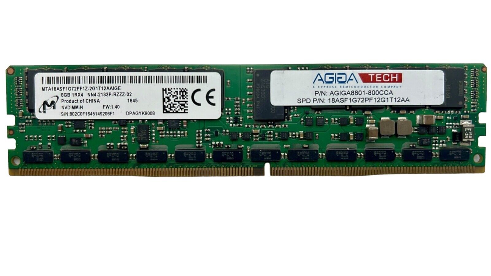 Micron 8GB 1X8GB PC4-17000 DDR4-2133P SERVER SDRAM MTA18ASF1G72PF1Z-2G1T12AAIGE