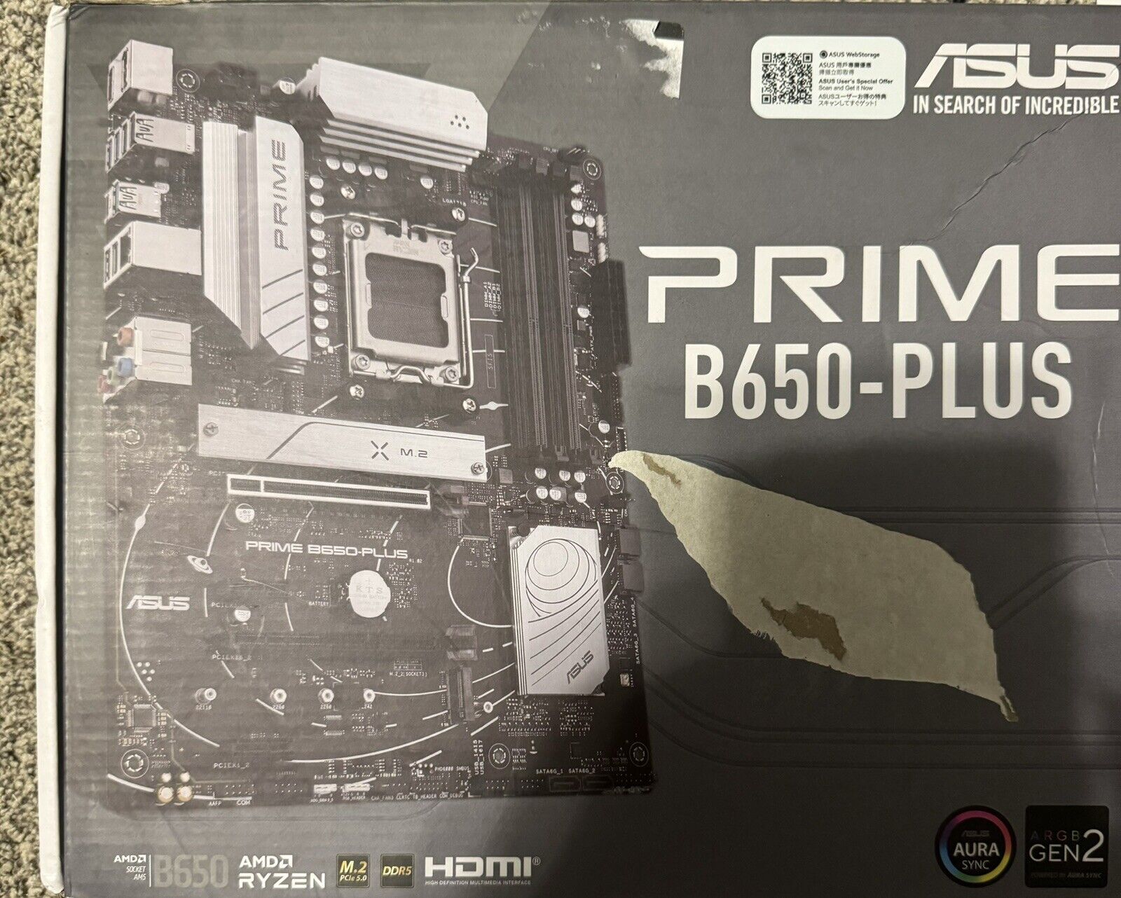 ASUS Prime B650-PLUS AMD B650(Ryzen 7000) ATX motherboard(DDR5, PCIe 5.0 M.2 sup