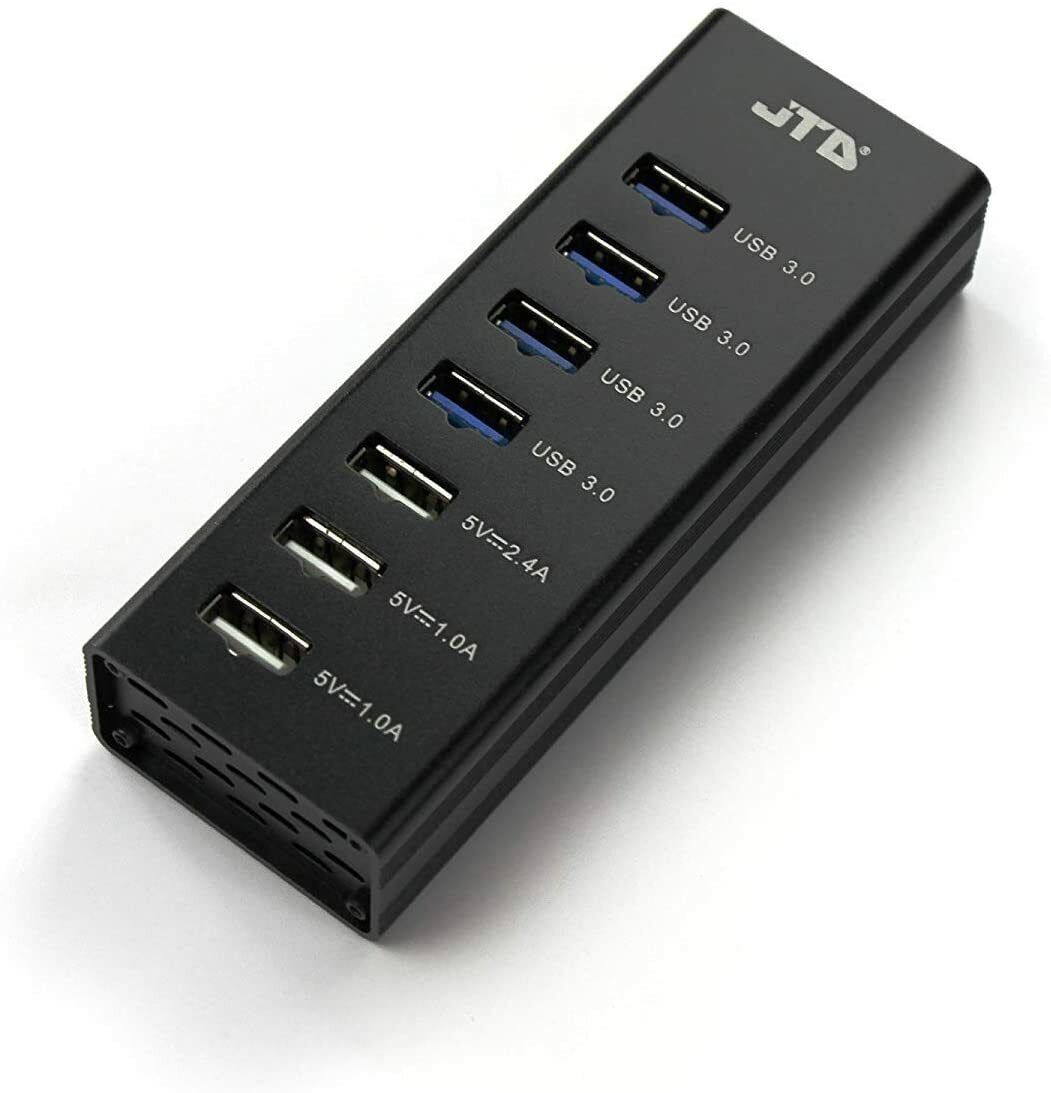 USB 3.0 4 Port (24W) Hub + 3.3 ft USB 3.0 Cable + USB Fast Smart Charger 3 Ports