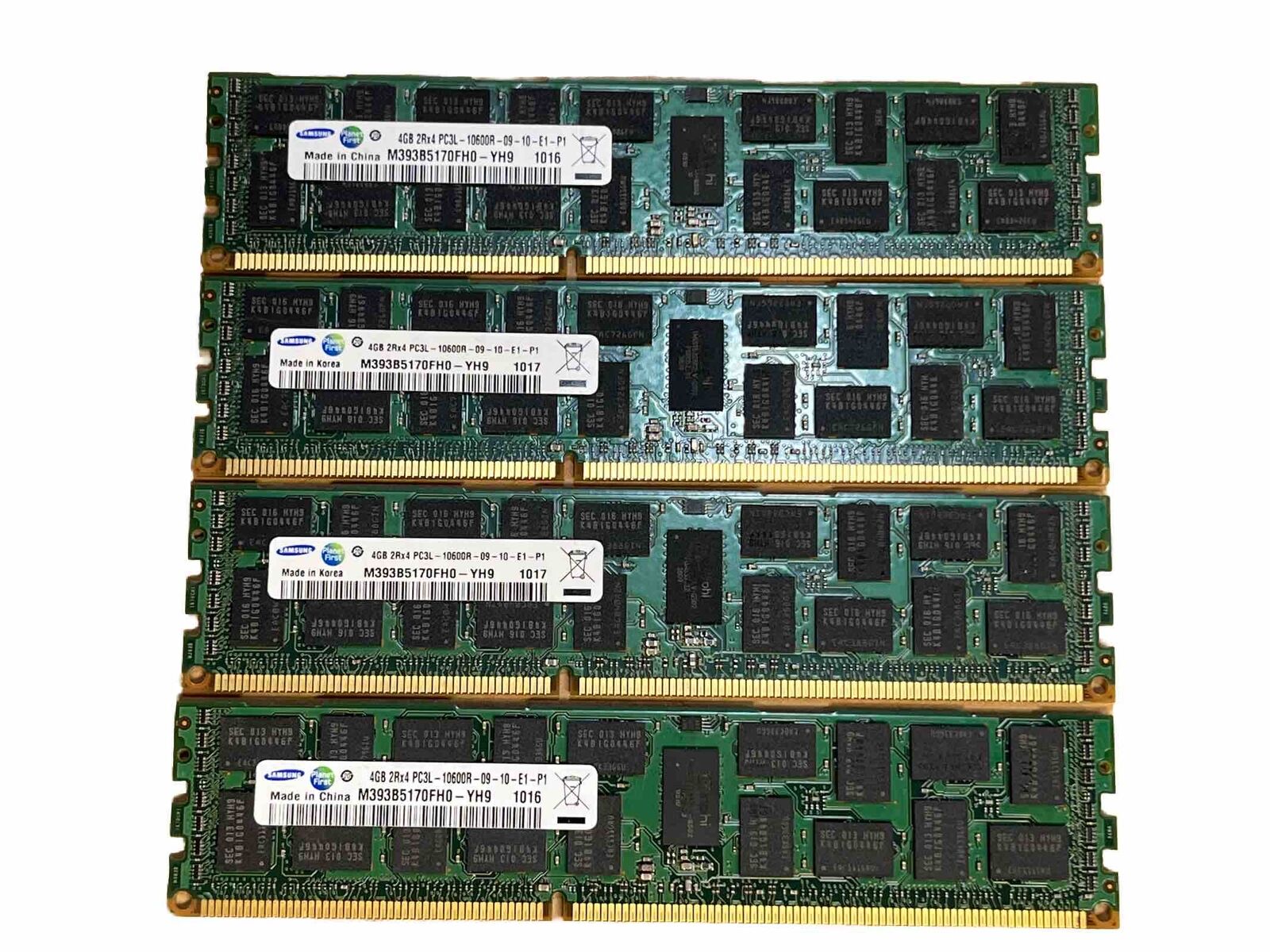 Samsung 4GB 2Rx4 PC3L-10600R Server Memory Ram Tested Lot of 4 🆓⏩📫🏡
