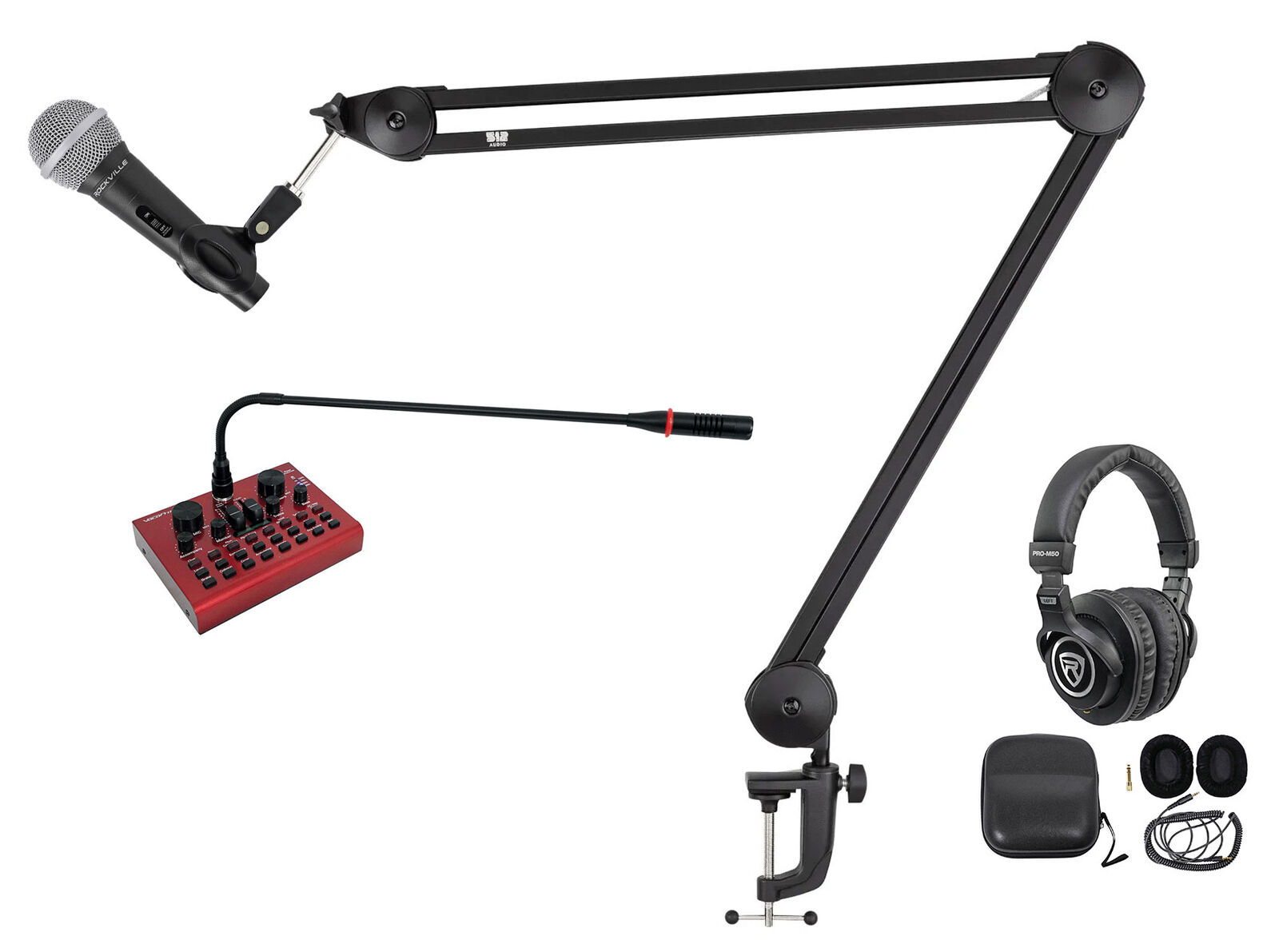 Vocopro 1-Person Podcast Podcasting Recording Streaming Kit+Warm Audio Boom Arm