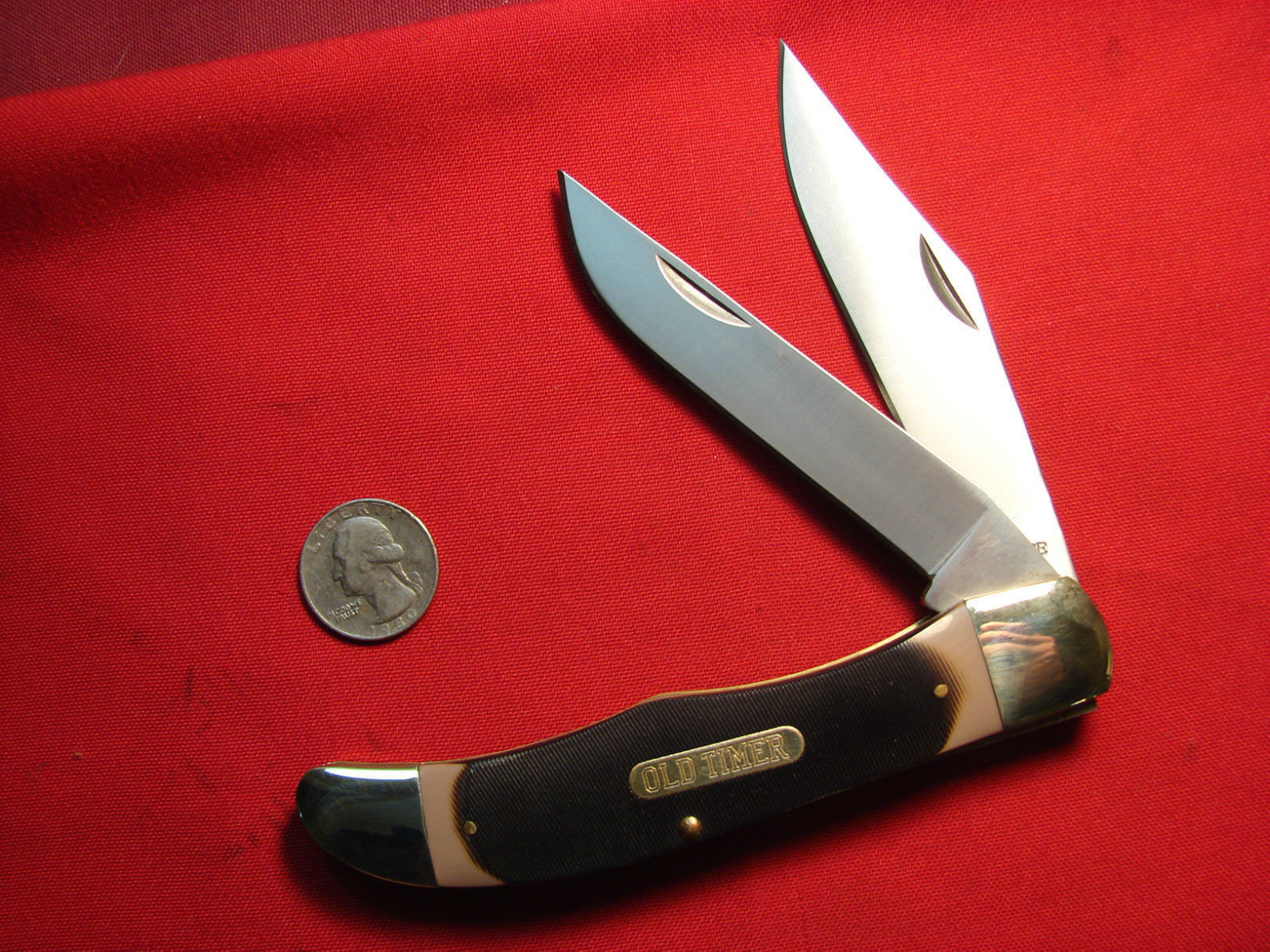 SCHRADE OLD TIMER 25OT LARGE 2 blade folding hunter SAWCUT 6265 NBNS