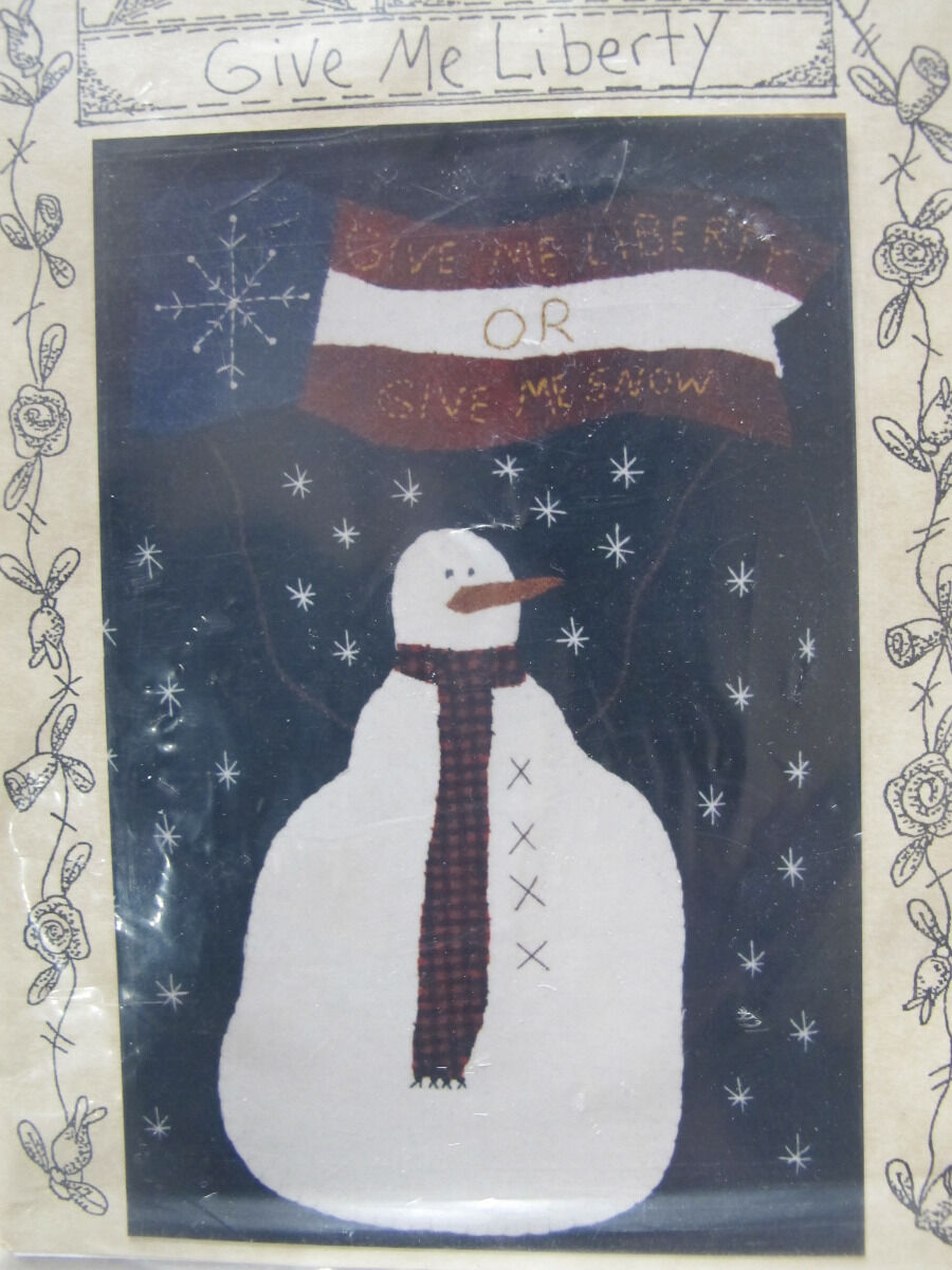 Primitive Folk Art Give me Liberty Snowman Patriotic Sewing Pattern