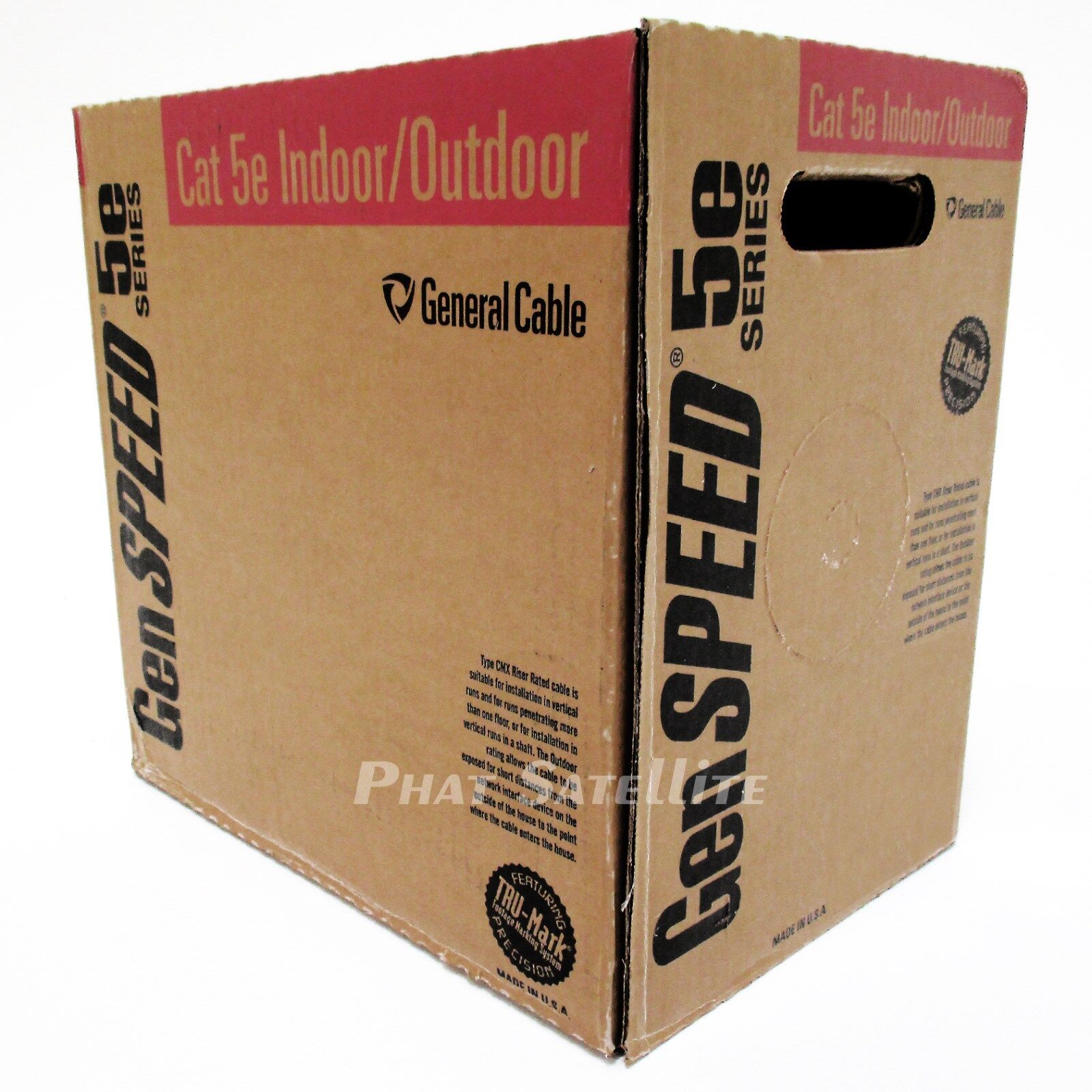 2 BOXES OF GENSPEED 1000 FEET WHITE Cat5e cable CMX 350mhz 24AWG SOLID COPPER