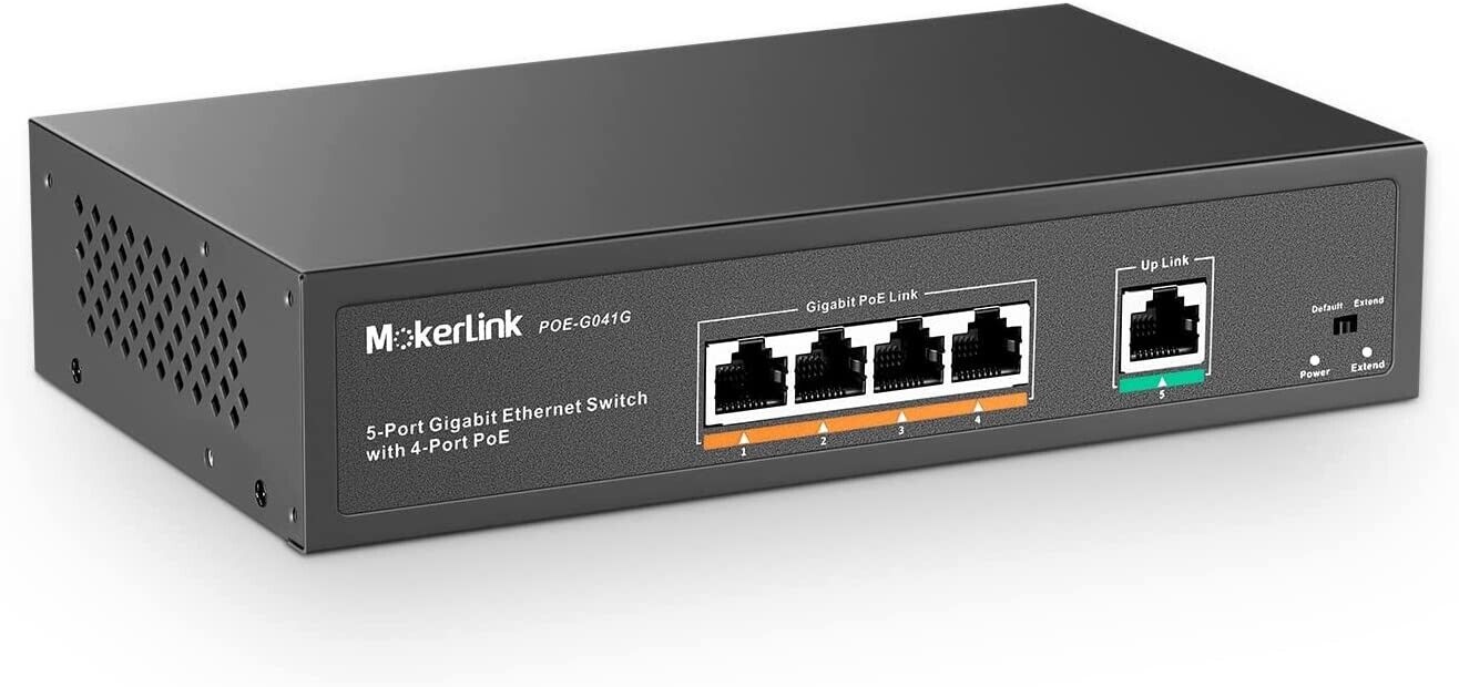 MokerLink 5 Port Gigabit POE Switch, with 4 POE+ Ports 1000Mbps, 78W