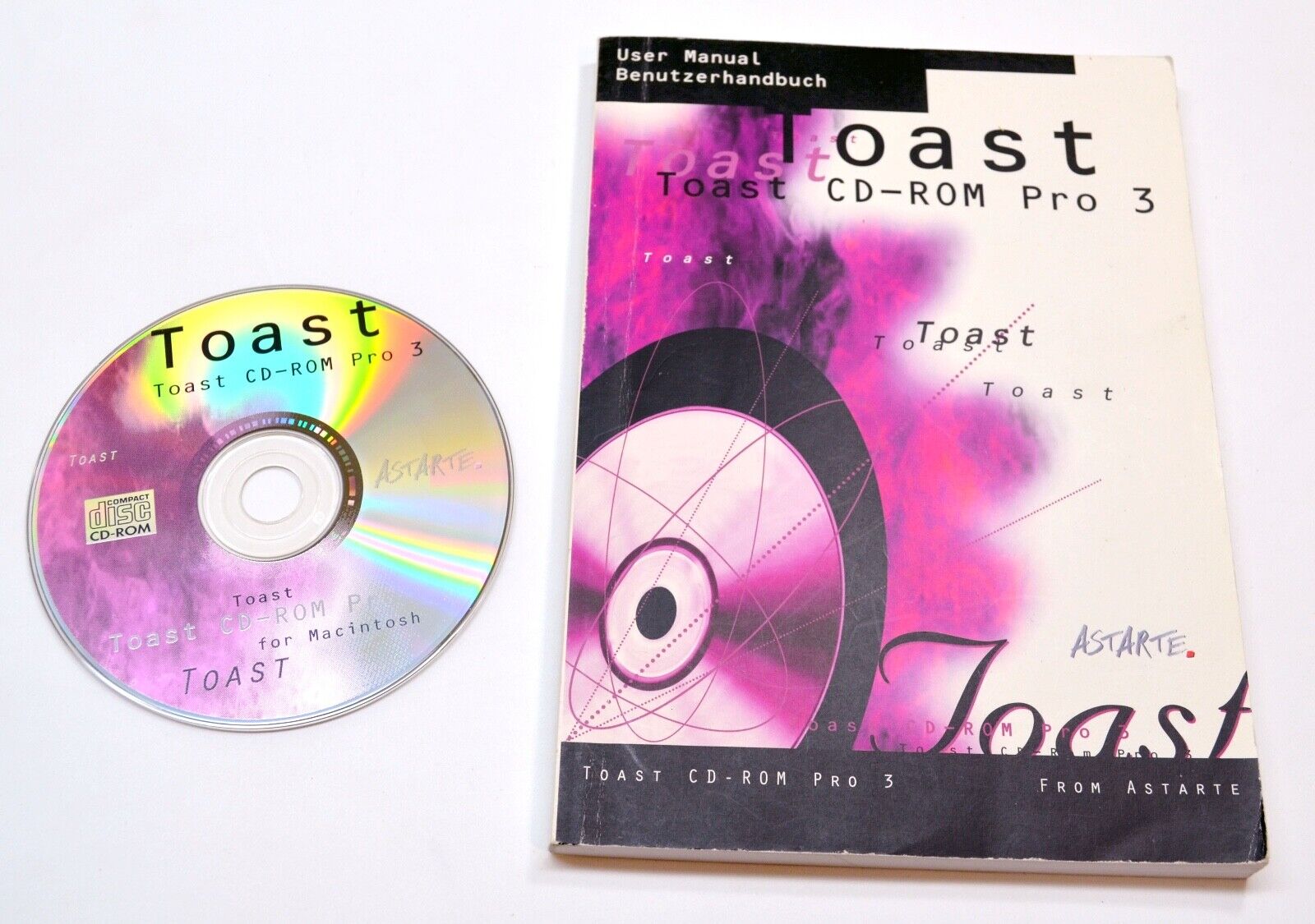 Vintage Astarte Toast CD-ROM Pro 3 for Macintosh, CD, User Manual and serial #