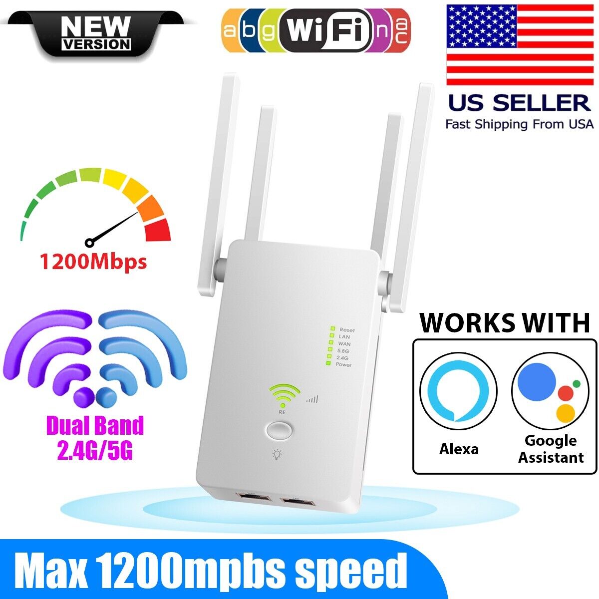 1200mbps Wifi Extender Internet Booster Wireless Range Repeaters Signal booster