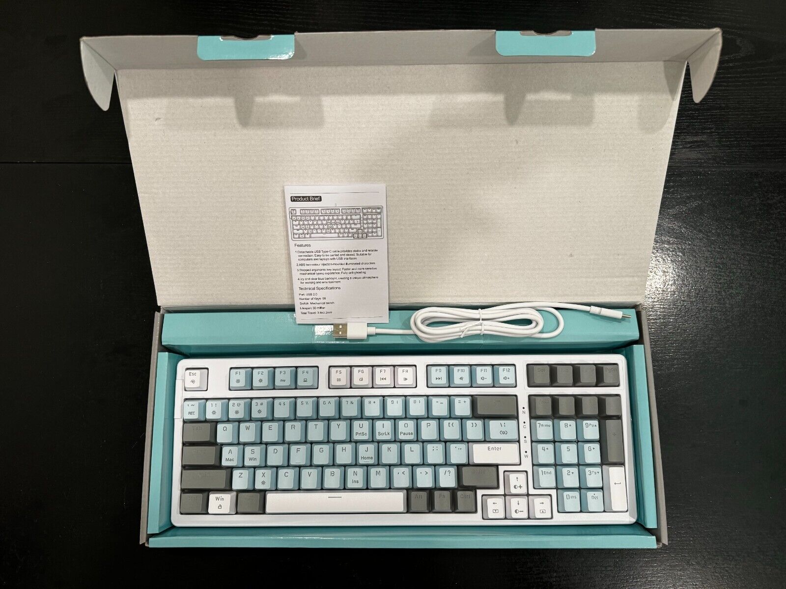 Mechanical Gaming Keyboard, Full Size 98 Anti-Ghosting Keys Red Switch Keyboards