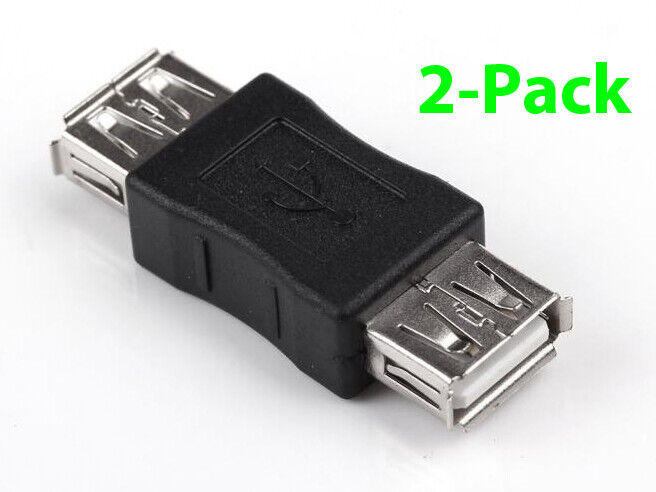 2x USB 2.0 A Female to USB A Female Adapter Converter Extender Coupler