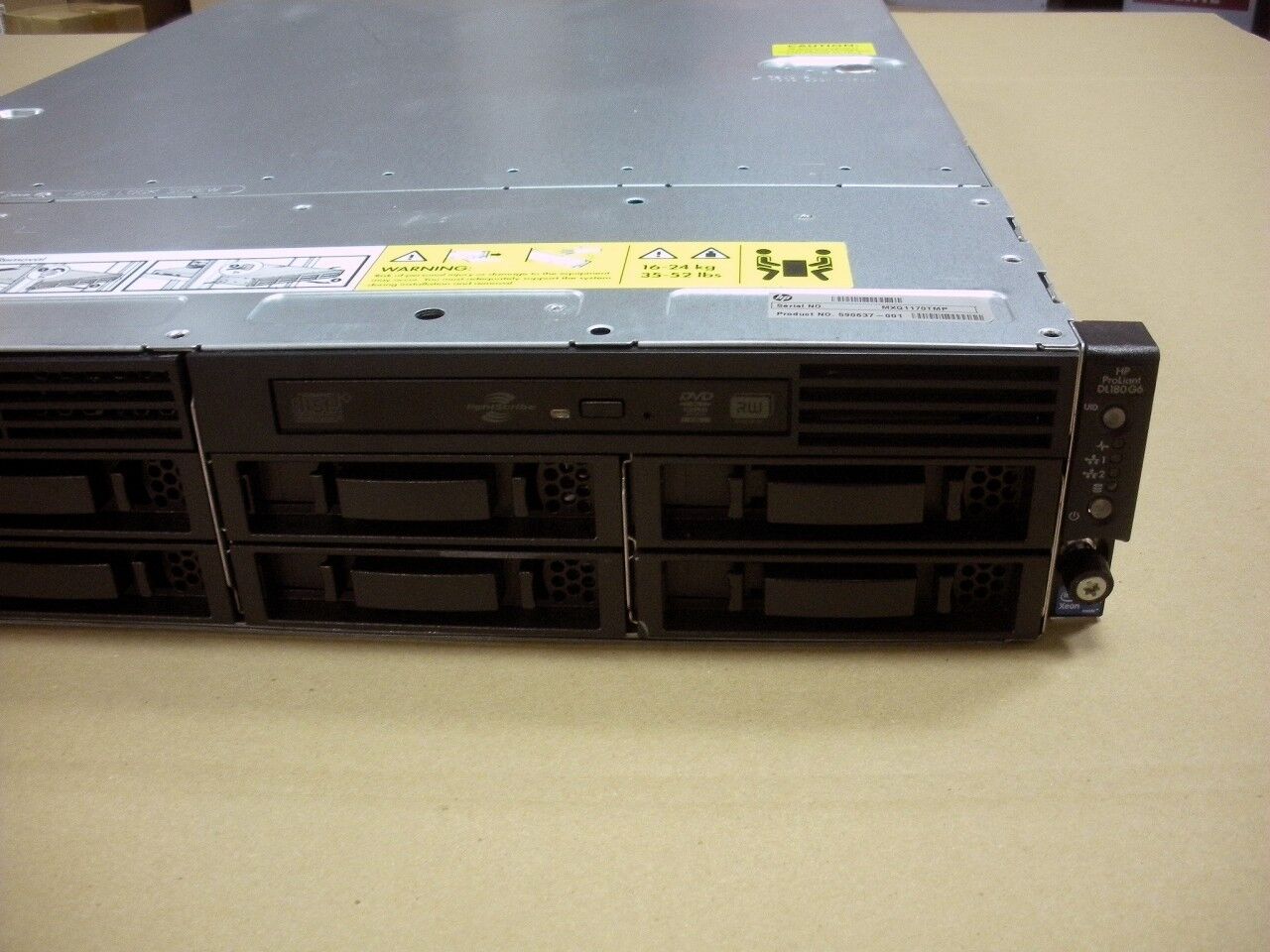 HP Proliant DL180 G5 Xeon Quad Core E5405 2.0GHz 4GB RAM E200 DVDROM 2x 750W PSU