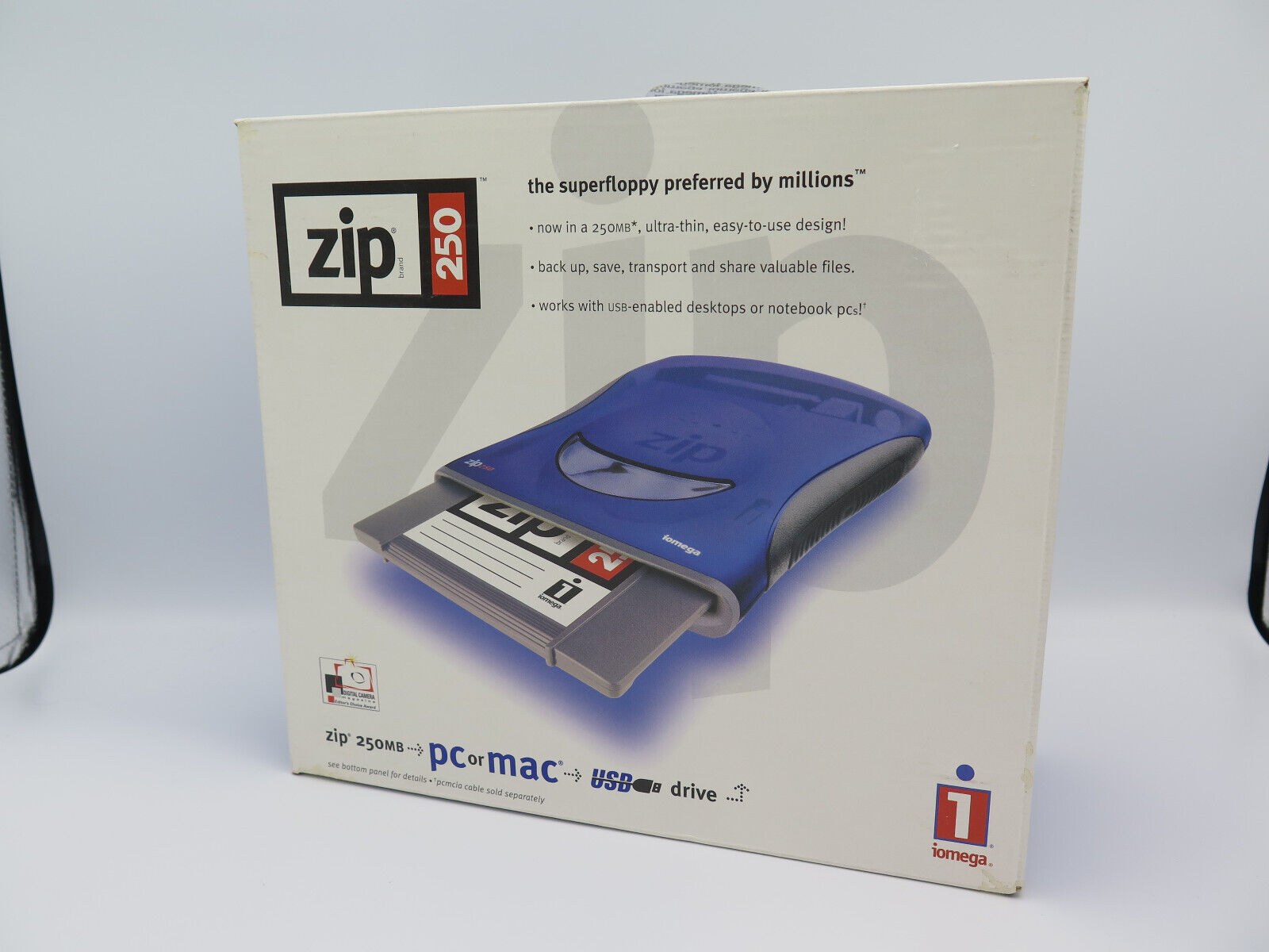 BRAND NEW OPEN BOX Iomega Zip 250 250MB USB PC & Mac External Floppy Drive