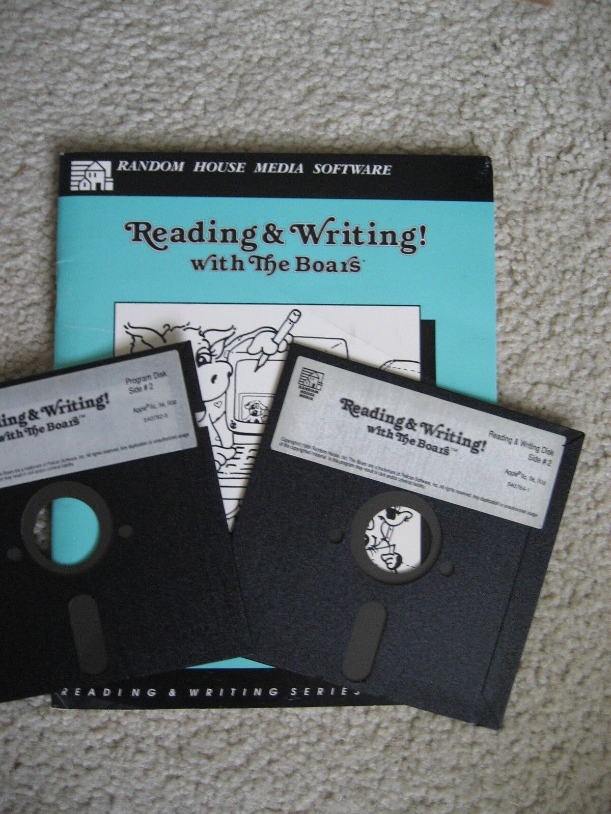 Reading & Writing with the Boars RANDOM HOUSE MEDIA SOFTWARE Disks Manual AS IS