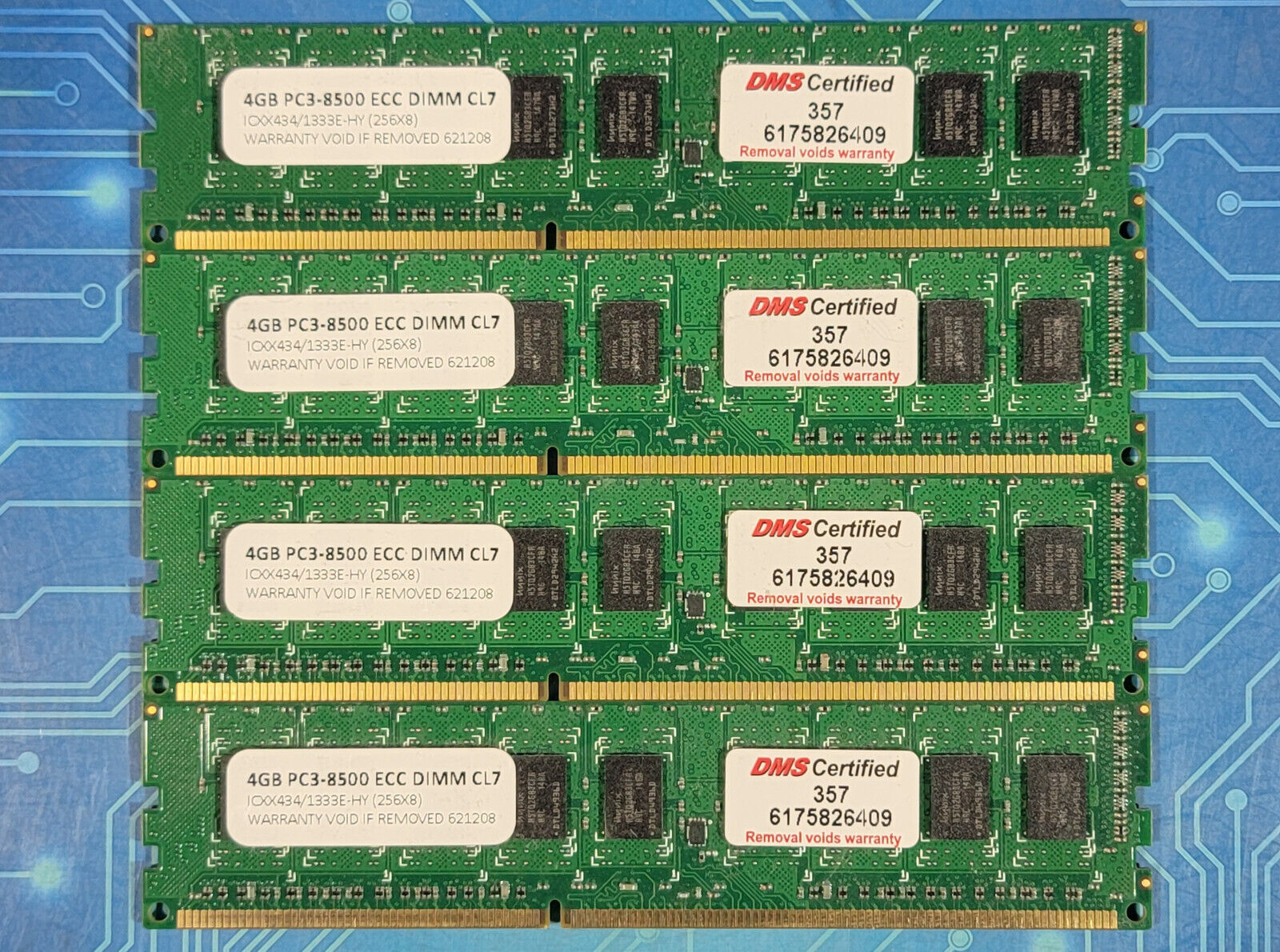16GB (4x4GB) PC3-8500E DDR3-1066MHz 2Rx8 ECC DNS 6175826409