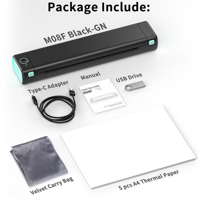 Portable Wireless A4 Legit Bluetooth Thermal tattoo Printer for Travel M08F lot