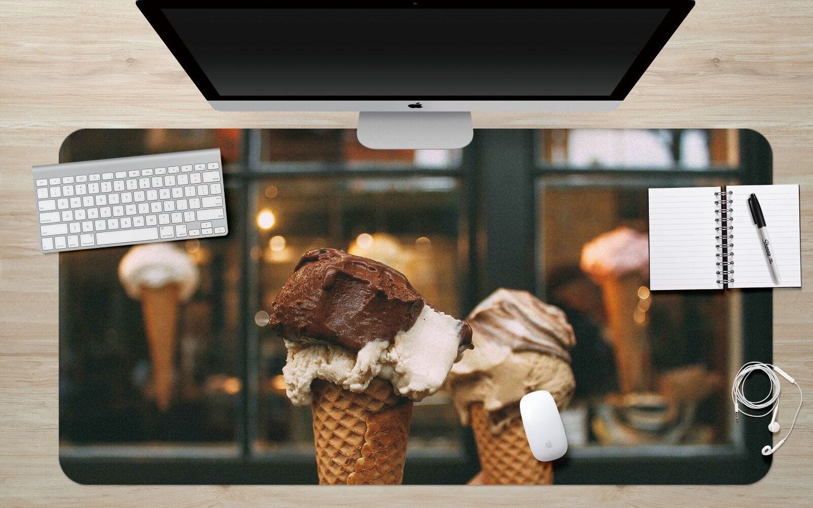 3D Chocolate Ice Cream 19 Non-slip Office Desk Mouse Mat Large Keyboard Pad Game