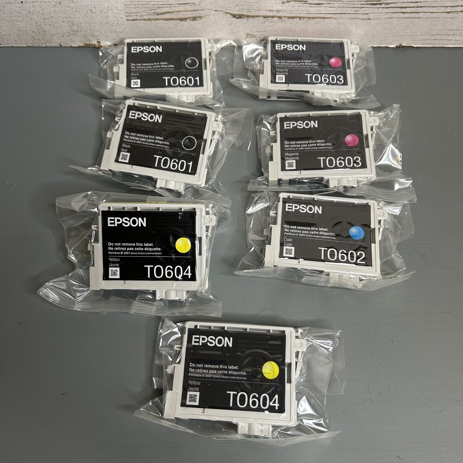 Set Of 7 Sealed Genuine Epson 60 Ink TO60120 T0601 TO602 TO603 TO604 TO60 No Box