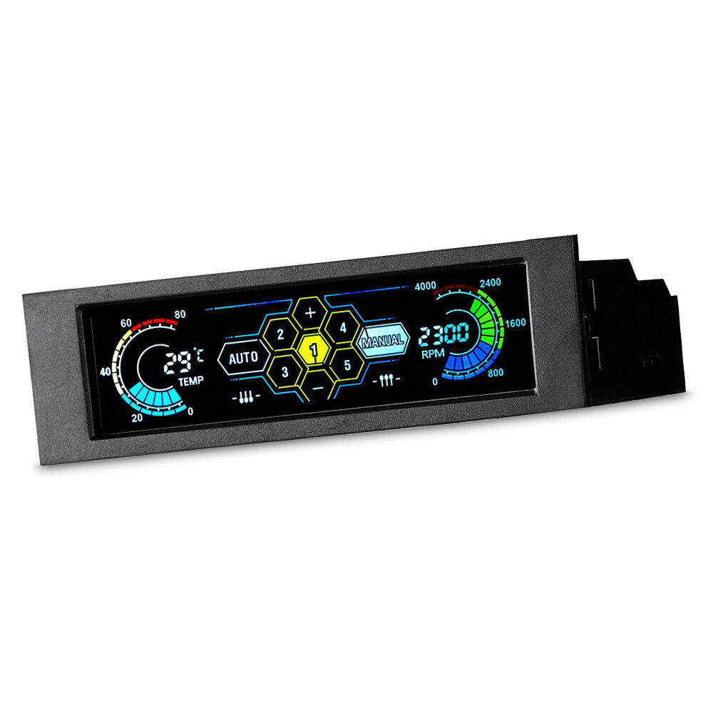 5 Channel Desktop PC Fan Controller Automatic Speed Control LCD Front Panel J9R9