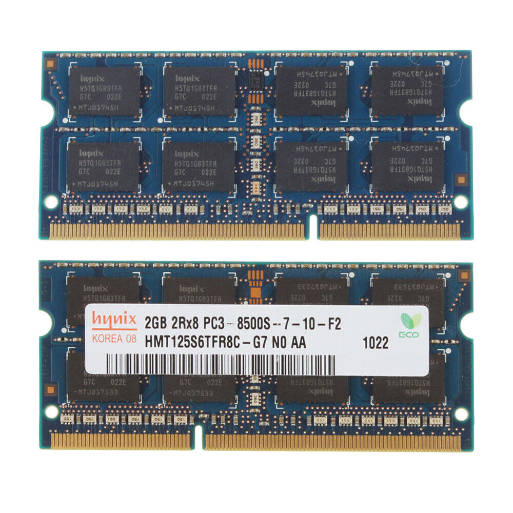 For Hynix DDR3 2Rx8 PC3-8500S 2GB 1066MHZ Laptop Memory RAM Non-ECC 1/2/4 PCS