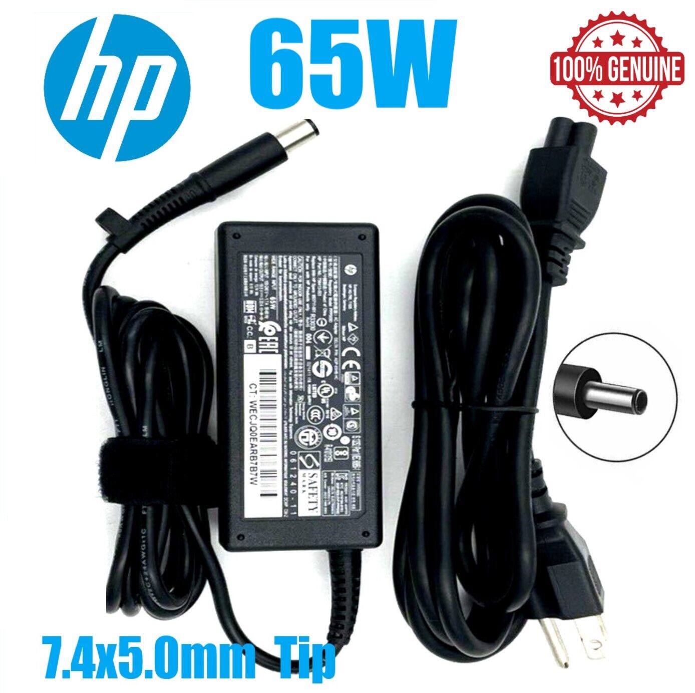 HP ProBook 450 640 650 840 850 G1 OEM Laptop Charger AC Power Adapter 65W