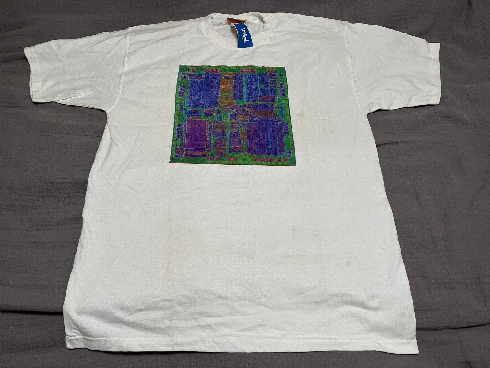 RARE Vintage Intel Museum Store Processor Computer Cotton T-Shirt Large New