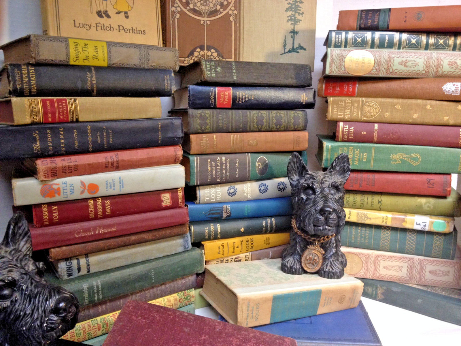 Lot of 10 ANTIQUE Old Books Collection Set UNSORTED MIXED all hardcover Decor