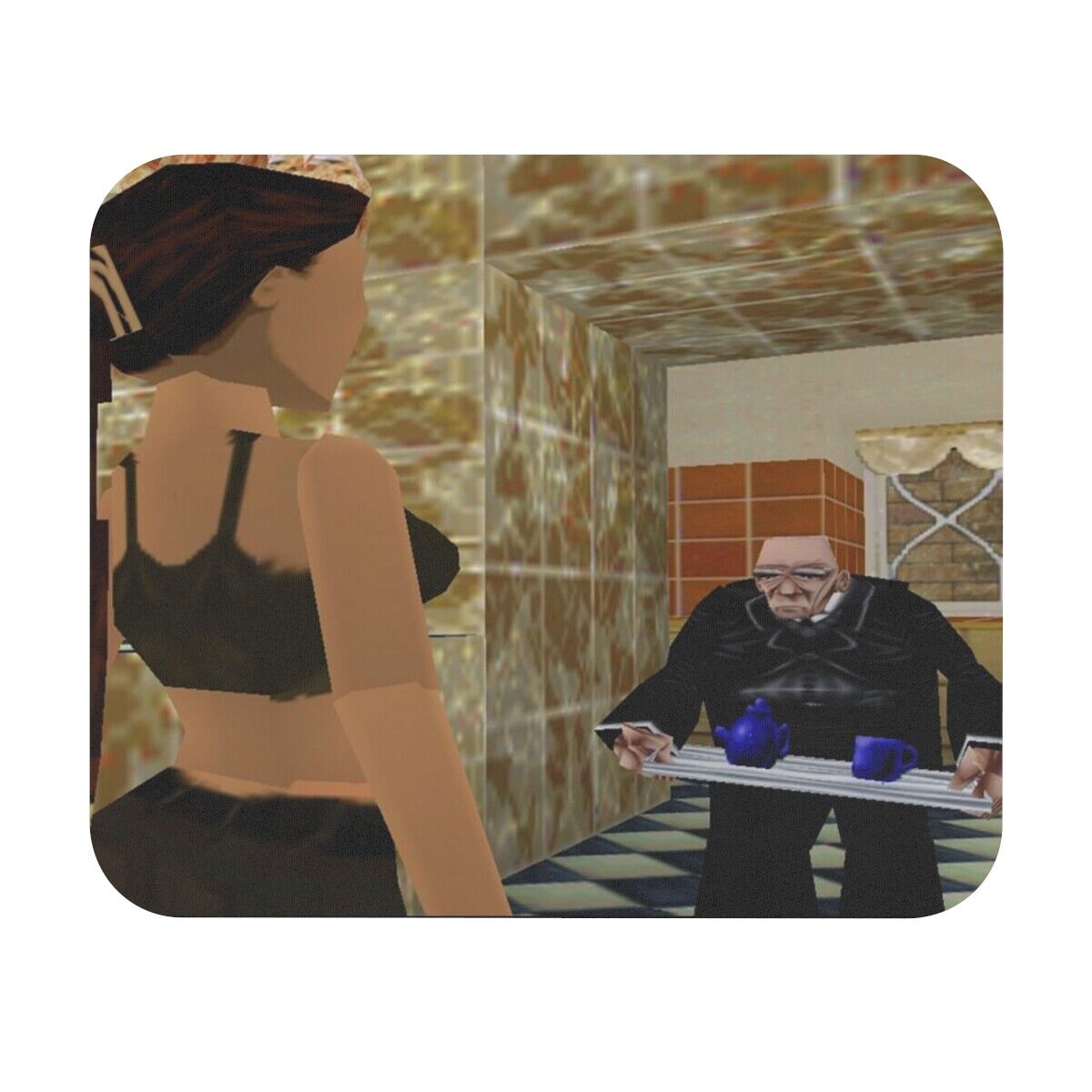 Mouse Pad (Rectangle) Tomb Raider Lara Croft lock the butler in the freezer
