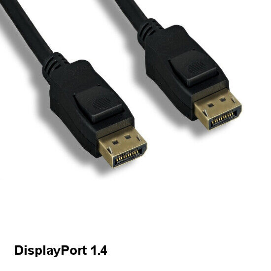 10\' DisplayPort 1.4 Cable Male/Male 27AWG Latch 8K/4K Gold-Plated Connector HDTV