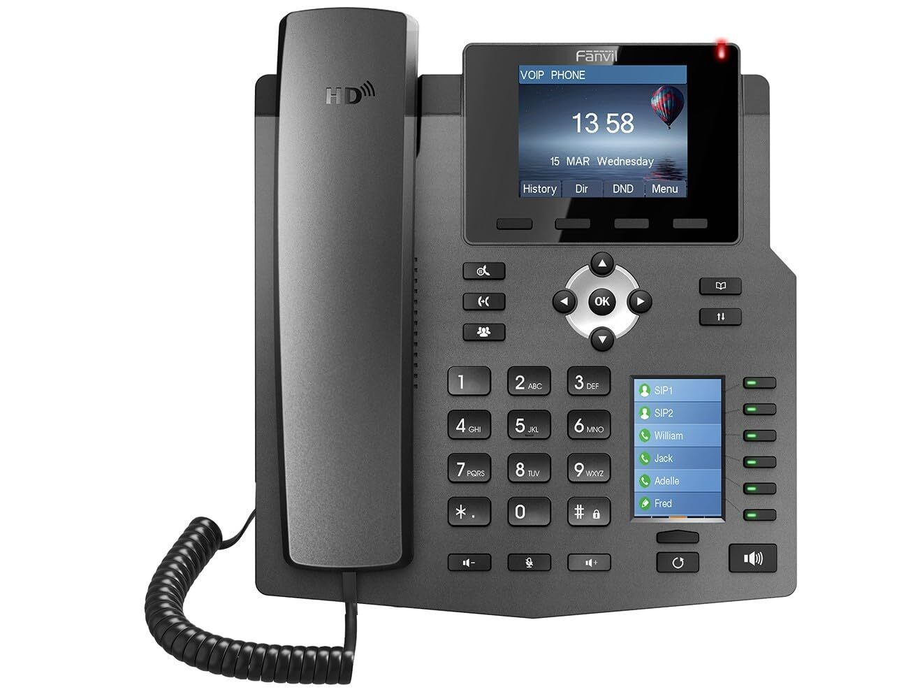 Fanvil Enterprise IP Phone X4 4 SIP Line PoE Capable and 2.8 Color Screen
