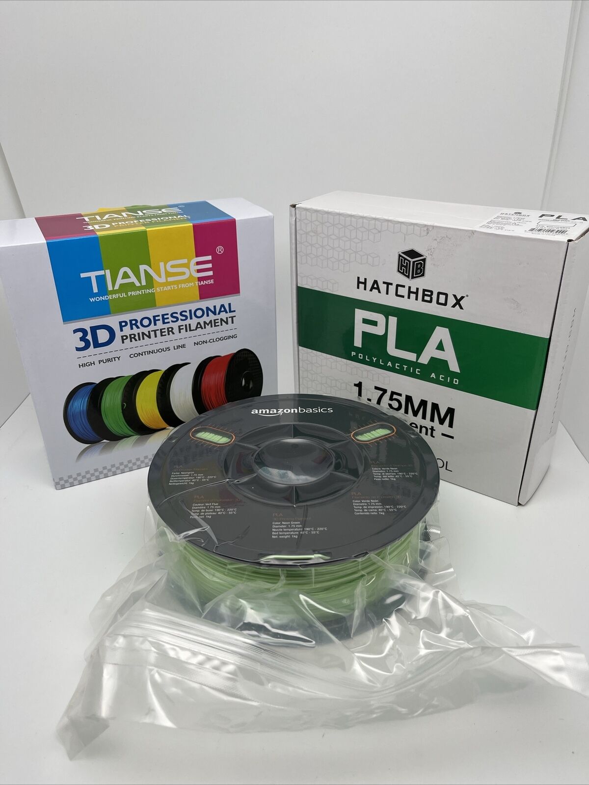 HATCHBOX PLA Amazon Basics Tianse 1.75 mm 3D Printer Filament New Lot of 3