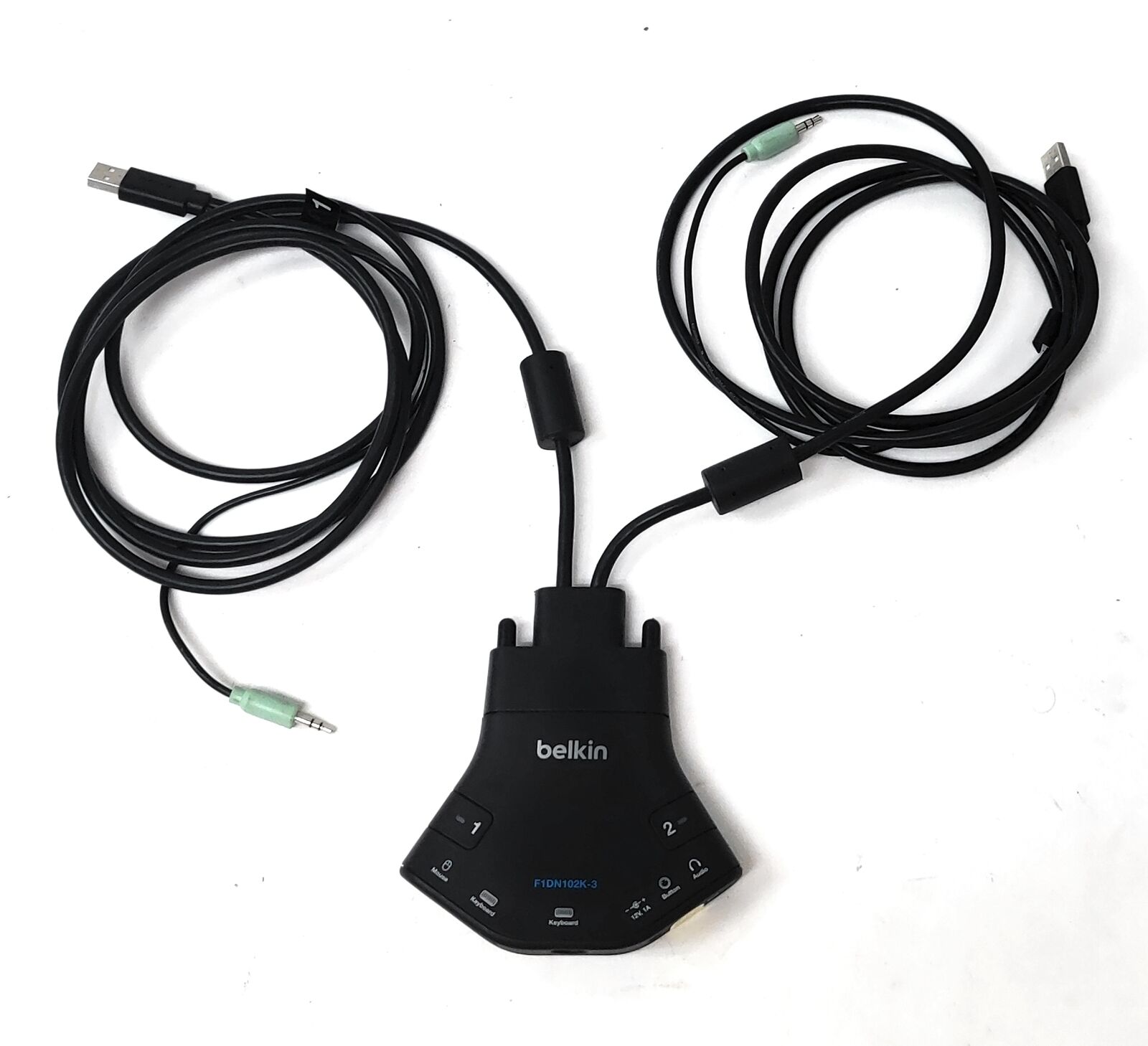Belkin Secure Flip 2-Port Keyboard / Mouse Switch F1DN102K-3 PS2/USB TESTED