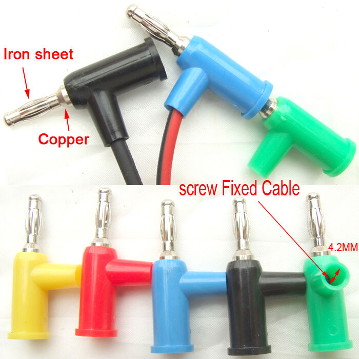 10PCS 5 color 4MM Banana Plug Screw Cable Lock to BINDING POST Testers Probes