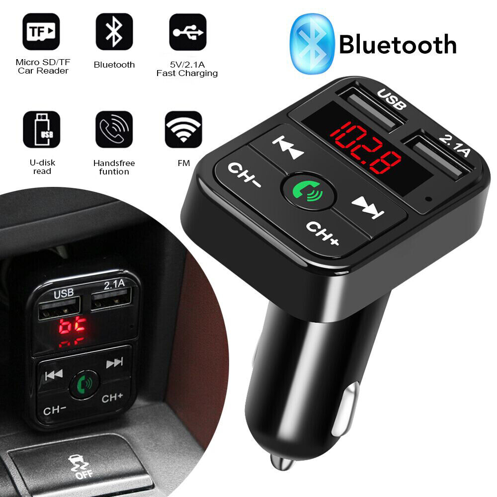 Bluetooth In-Car Wireless Adapter 2 USB Charger FM Transmitter MP3 Radio Car Kit
