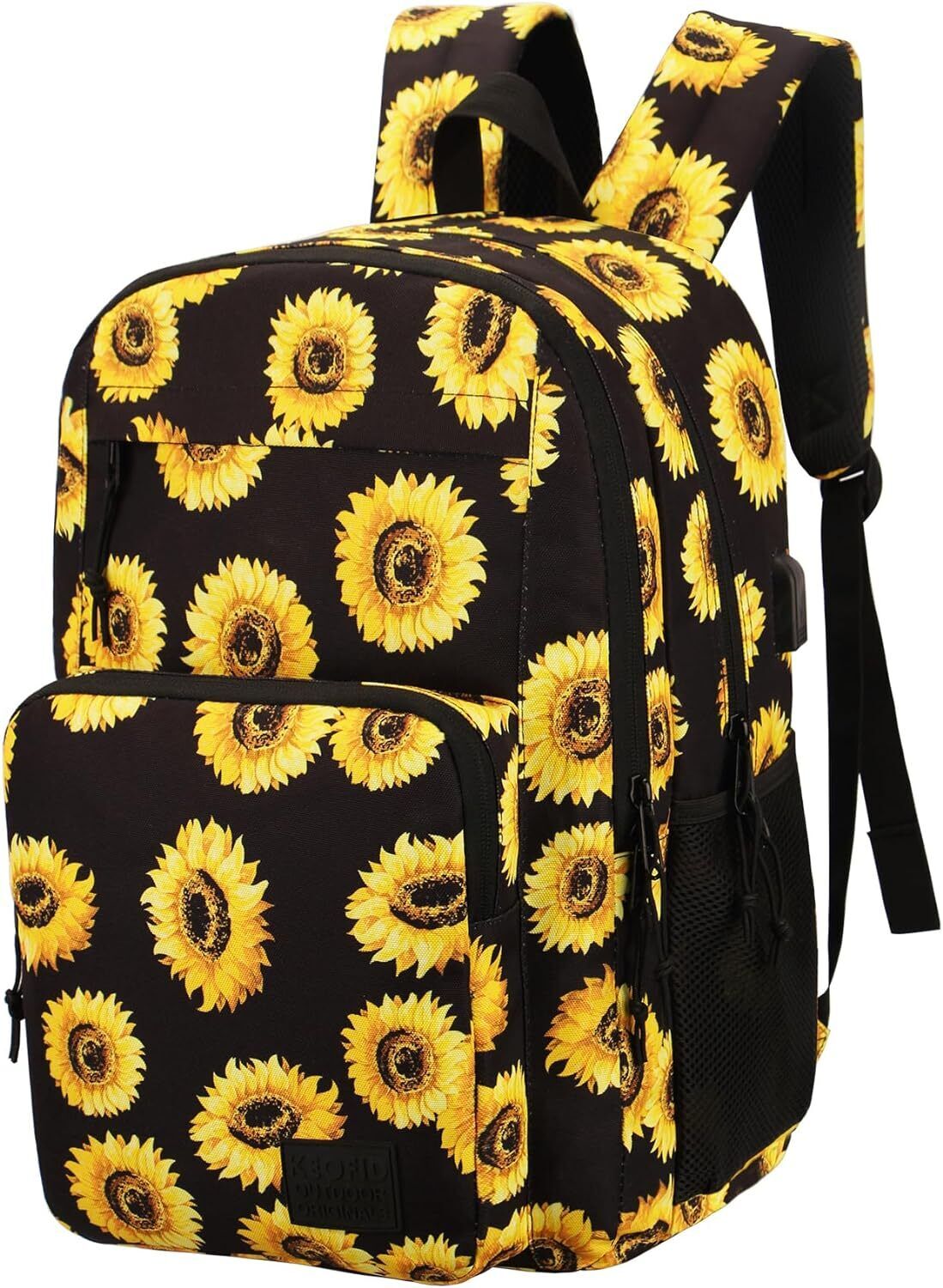KEOFID classic carry-on travel backpack for men and 17.3Inches, Sunflower 