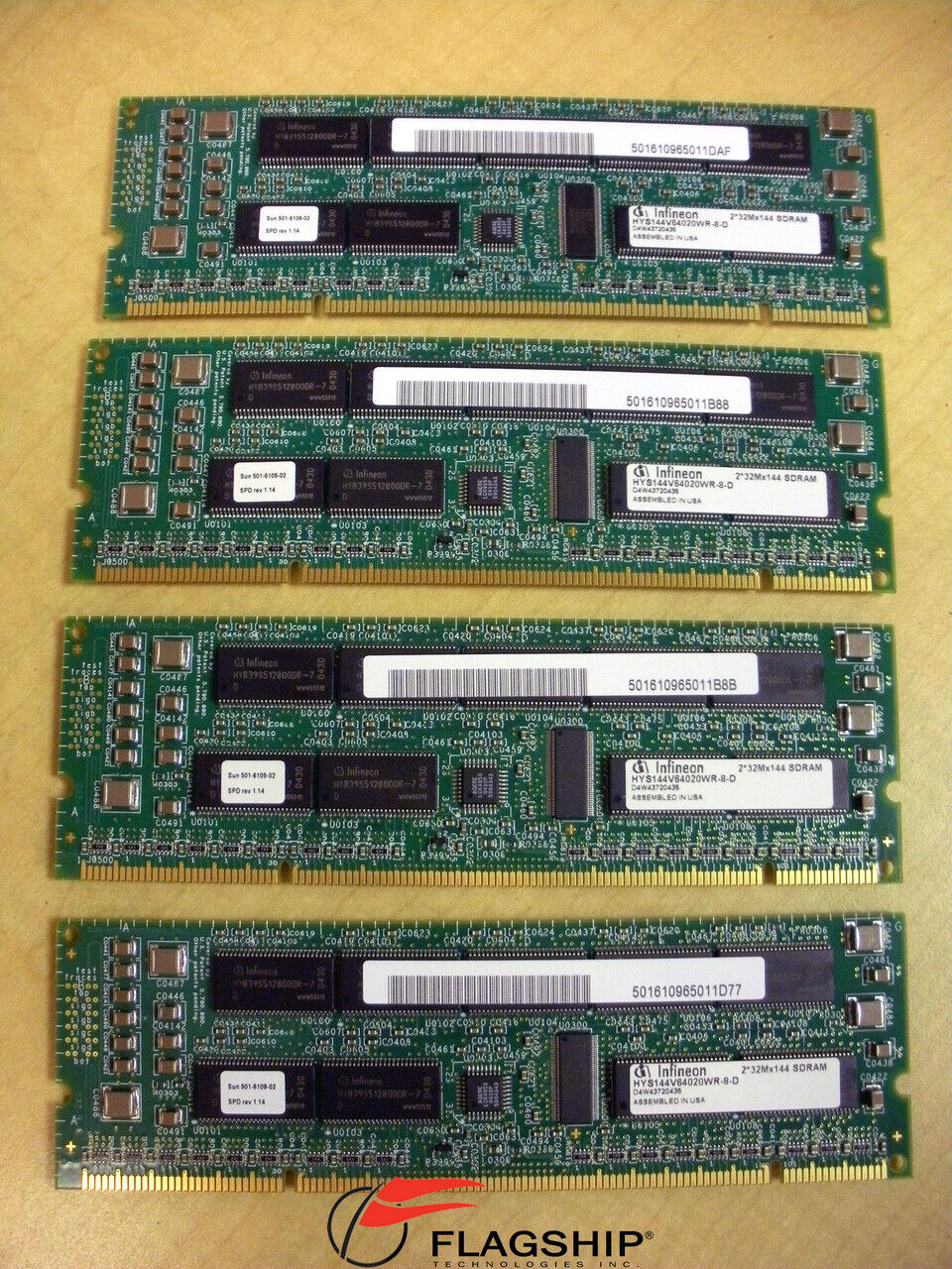 Sun X7056A 4GB (4x 1GB) Memory Kit (501-6109) for V490 V890