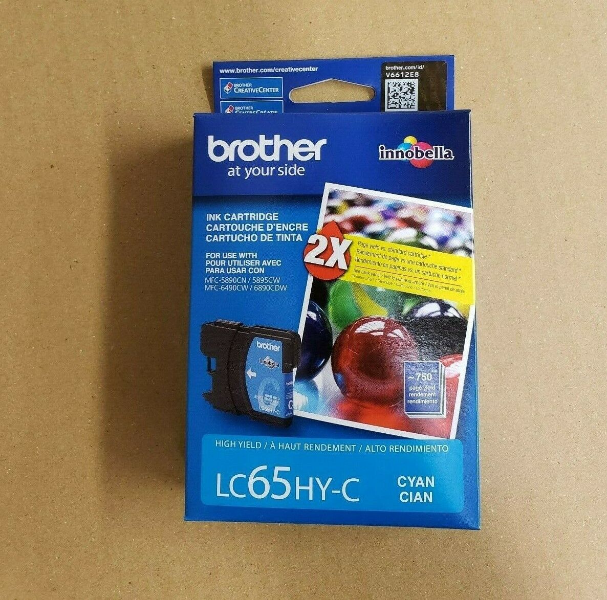 NEW SEALED IN BOX GENUINE BROTHER LC65HY-C HIGH YIELD CYAN INK 11/2019