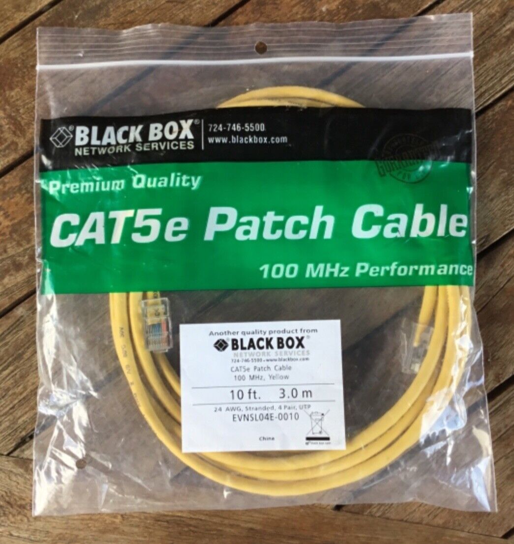 BLACK BOX CAT5EPC-005-YL CAT5E 100-MHZ STRANDED ETHERNET PATCH CABLE -