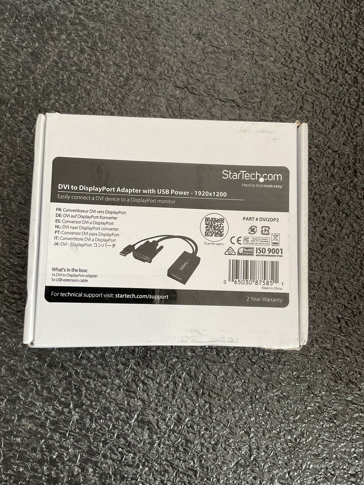 NEW StarTech.com DVI2DP2 DVI to DisplayPort  Adapter with USB Power-1920x1200