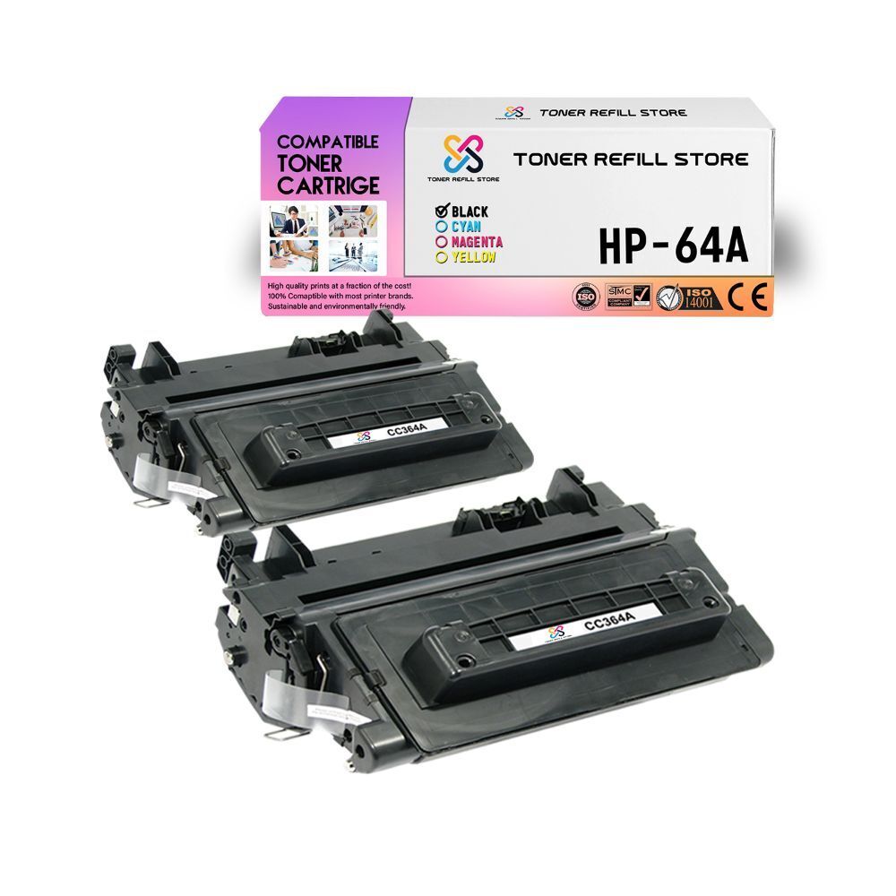 2Pk TRS 64A CC364A Black Compatible for HP LaserJet P4014dn Toner Cartridge