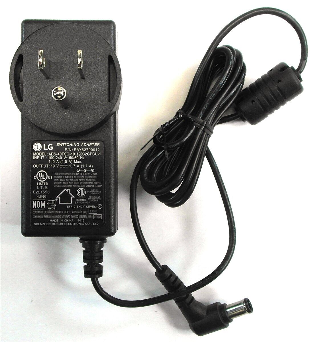 Genuine LG Monitor AC Power Adapter ADS-40FSG-19 19032GPCU-1 EAY62790012 19V 32W