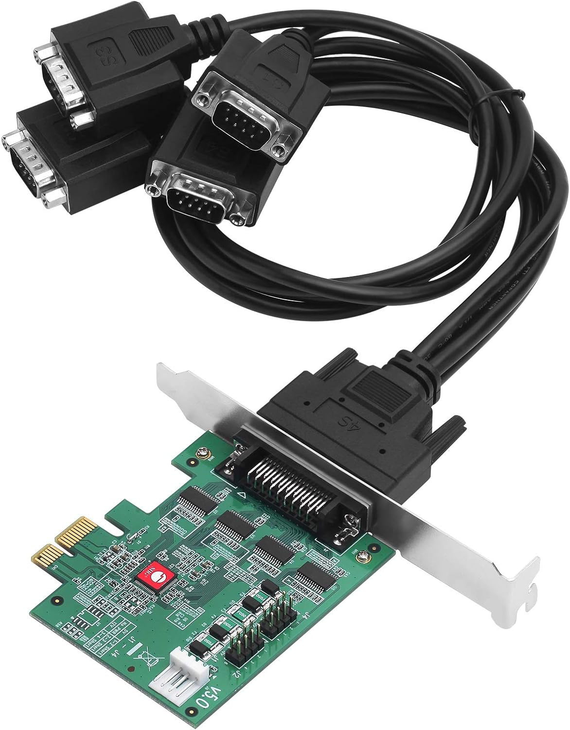 SIIG DP CyberSerial 4S PCIe, 16550 UART, Baud Rates up to 921Kbps, PCIe 2.0 x1 t