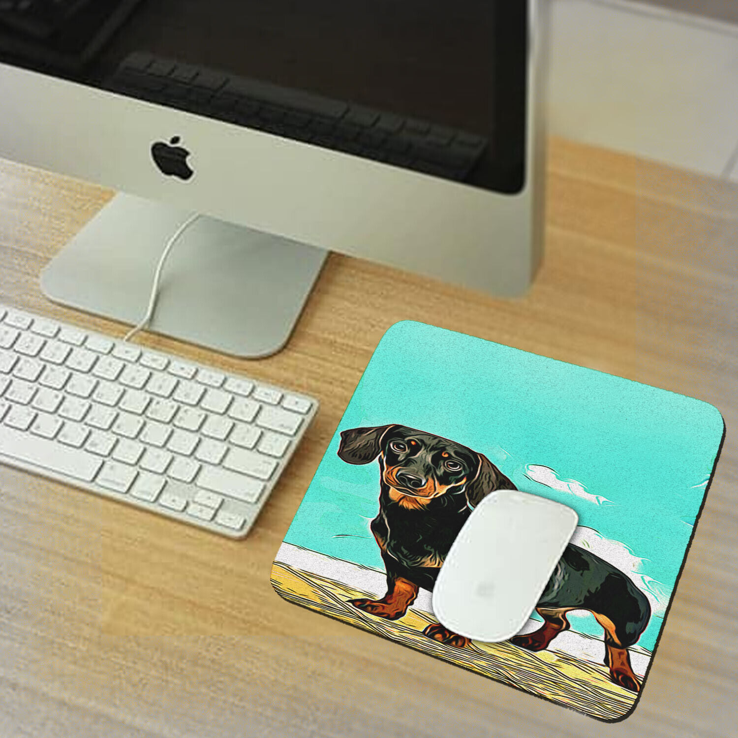 Adorable Dachshund Puppy - Rubber Mouse Pad Soft Waterproof for Dog Lovers