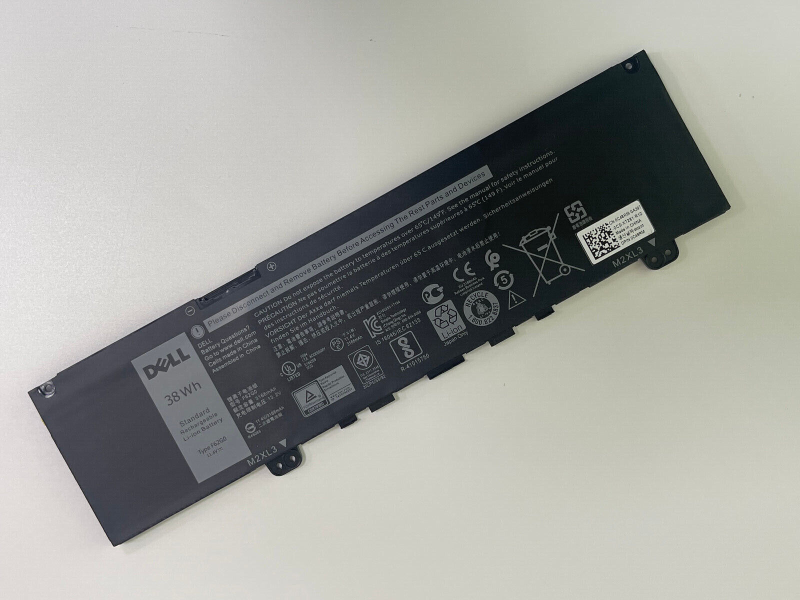 OEM 38Wh F62G0 Battery For Dell Inspiron 5370 7370 7380 13 7000 7373 7386 2-in-1