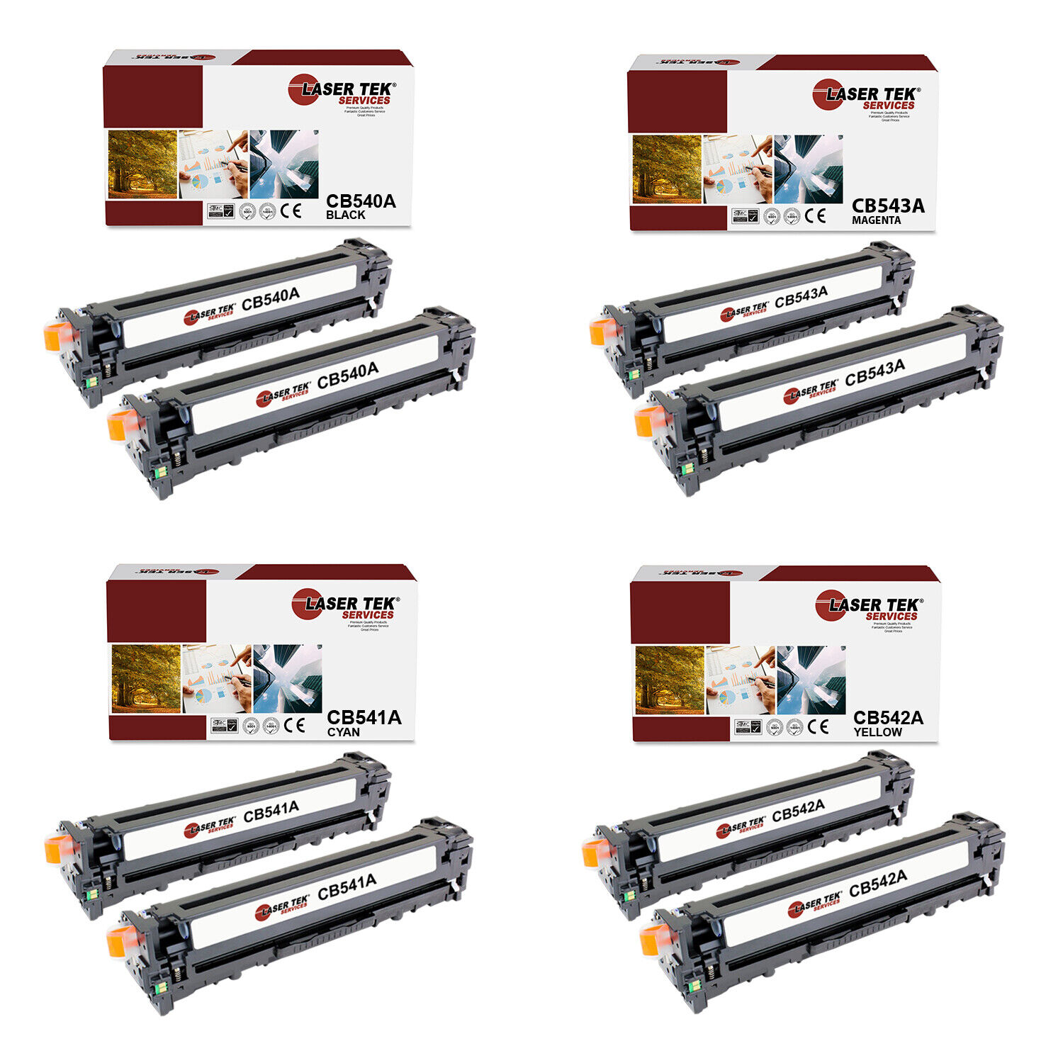 8Pk LTS 125A B C M Y Compatible for HP LaserJet CP1215 CP1515N Toner Cartridge
