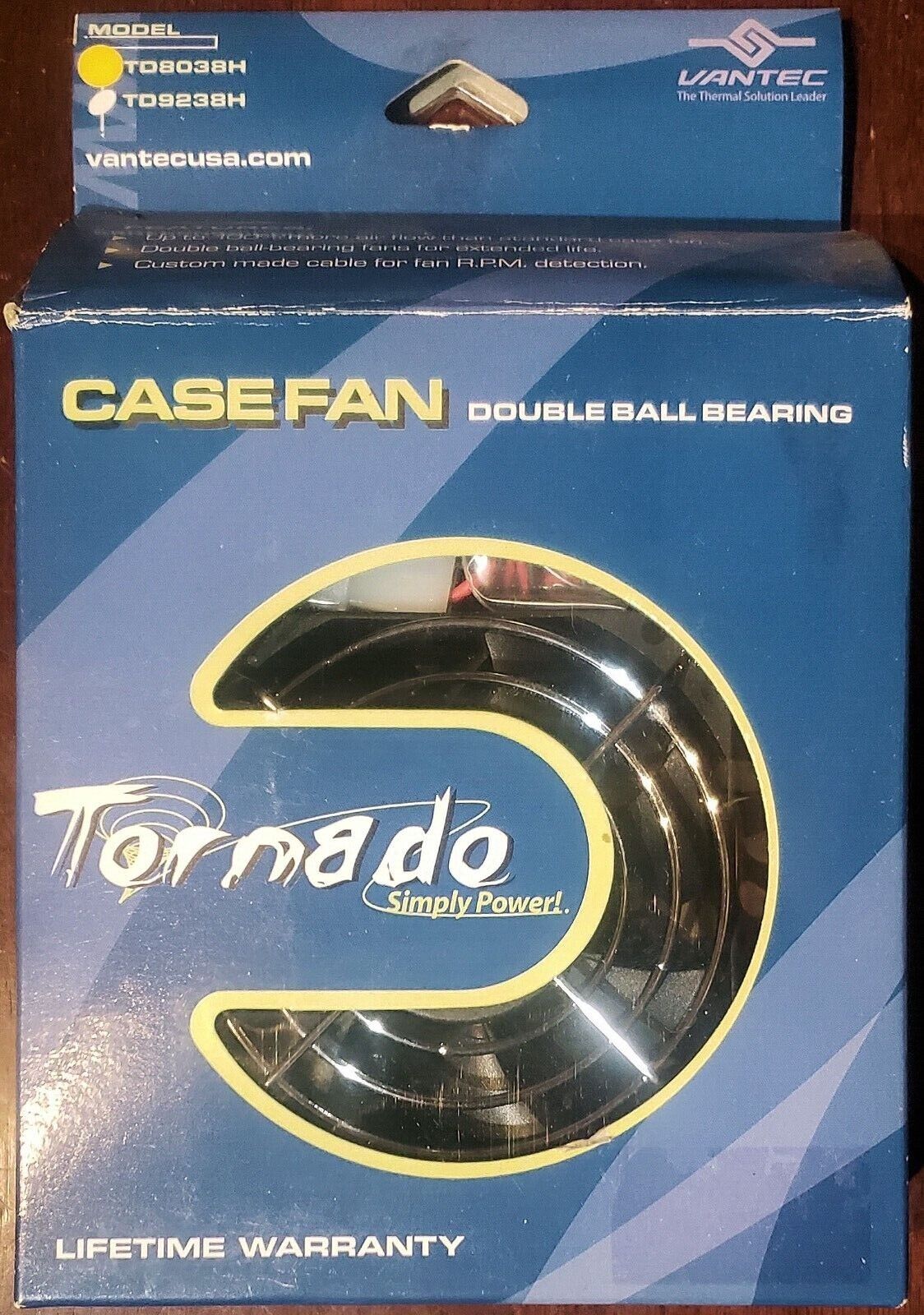 NEW Vantec Tornado 80mm High Performance Double Ball Bearing Case Fan, VERY RARE